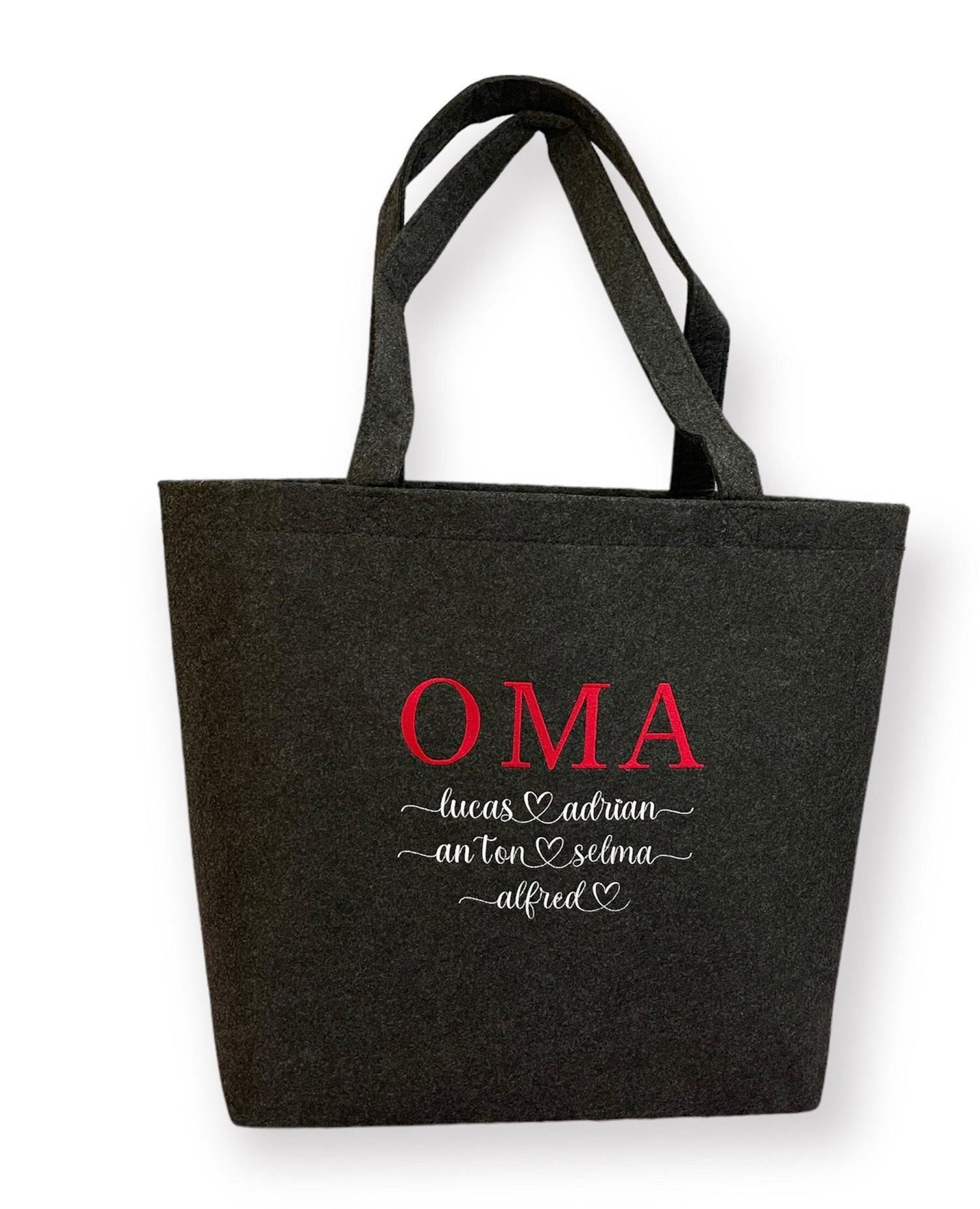 Personalisierte Filztaschen mit Stickerei